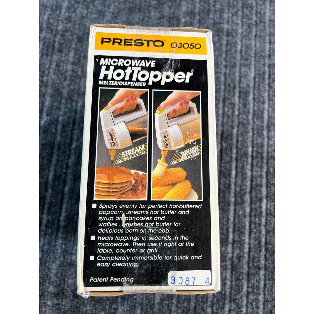 New Vintage PRESTO Microwave HotTopper Melter Dispenser White 20-994 Unopened